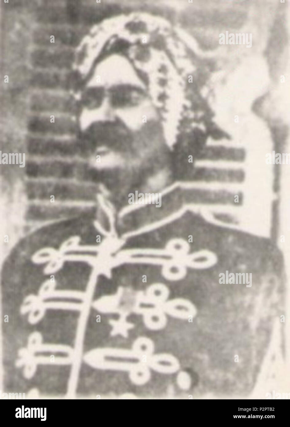 . Anglais : Portrait d'Ali Yusuf Kenadid, le deuxième Sultan du Sultanat d'Hobyo. début des années 1900. Gouverneur de Somaliland Italien, Cesare Maria De Vecchi 85 Sultan Ali Yusuf Kenadid Banque D'Images