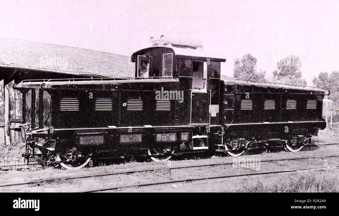 . Italiano : Foto di fabbrica della locomotiva annonce accumulatori E.421.1 delle Ferrovie dello Stato. 1921. Inconnu 48 Locomotiva FS E.421 Banque D'Images