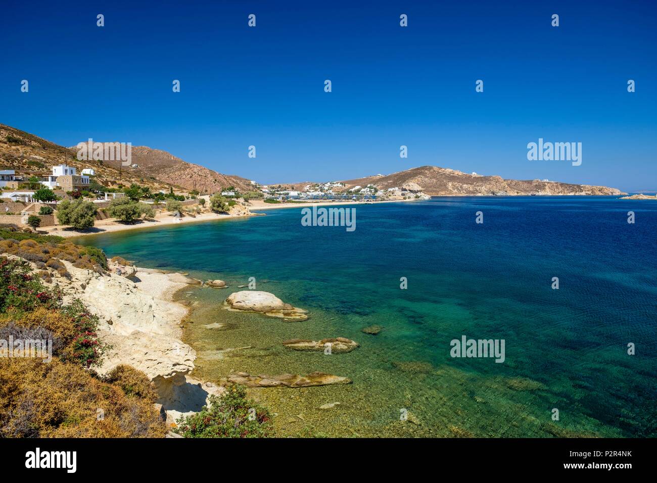 La Grèce, l'archipel du Dodécanèse, l'île de Patmos, Petra beach Banque D'Images