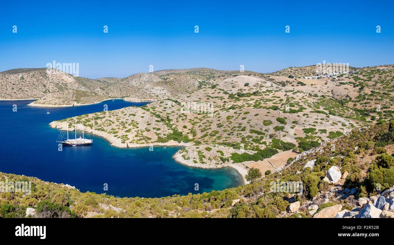 L'archipel du Dodécanèse, Geece Agathonissi, Island, la baie d'Agios Georgios Banque D'Images