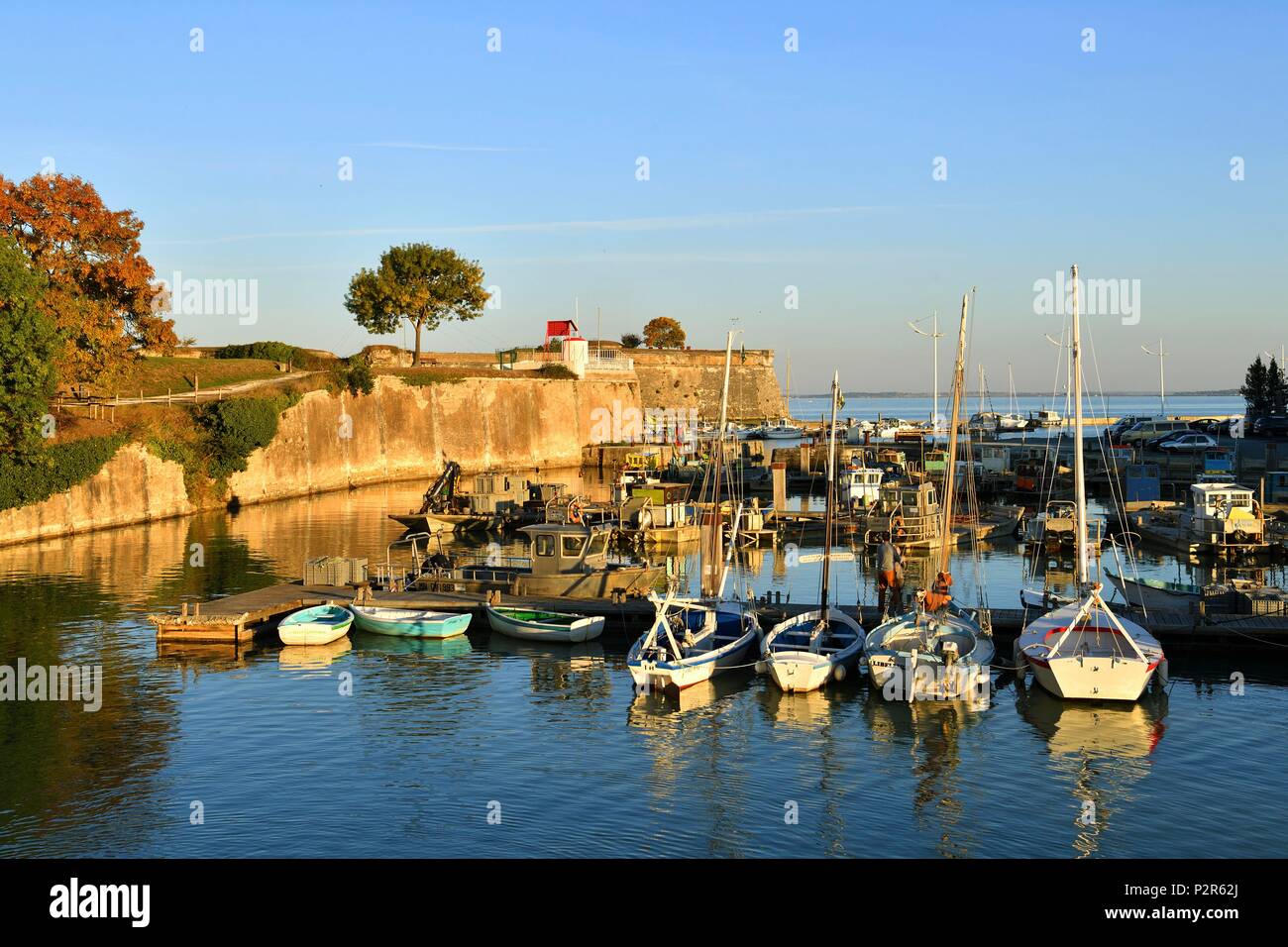 En France, en Charente Maritime, l'île d'Oléron, le château d'Oléron, Port et Citadelle Banque D'Images