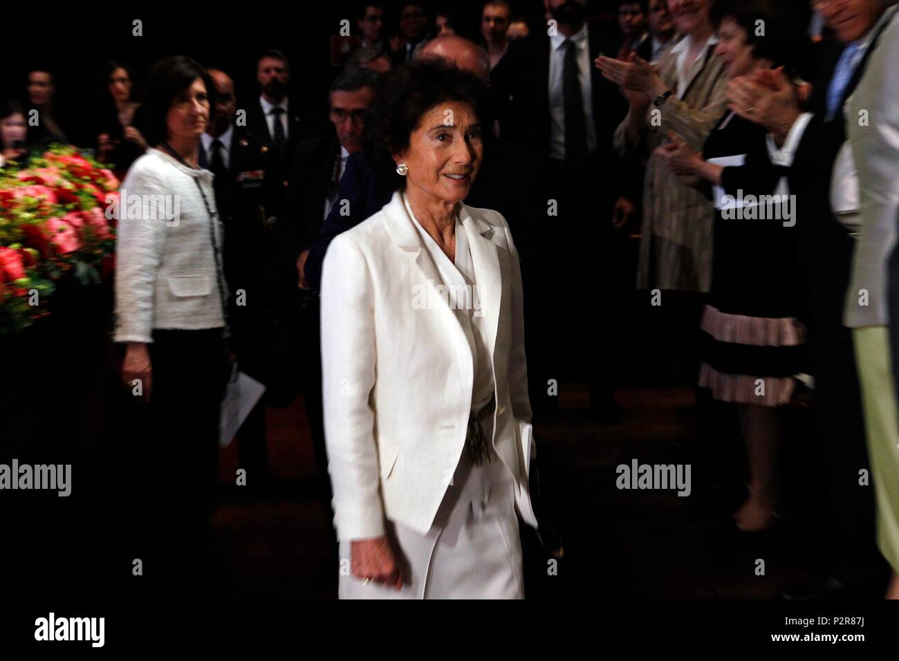 La Reina Sofia asiste junto a Paloma O'Shea a la ceremonia de Clausura del curso academico 2017-2018 de la Escuela Superior de Musica Reina Sofia. (Photo : José Cuesta/261/Cordon presse). La Reine Sofia participe avec Paloma O'Shea à la cérémonie de clôture de l'année universitaire 2017-2018 à l'Escuela Superior de Musica Reina Sofia 261/cordon press Banque D'Images