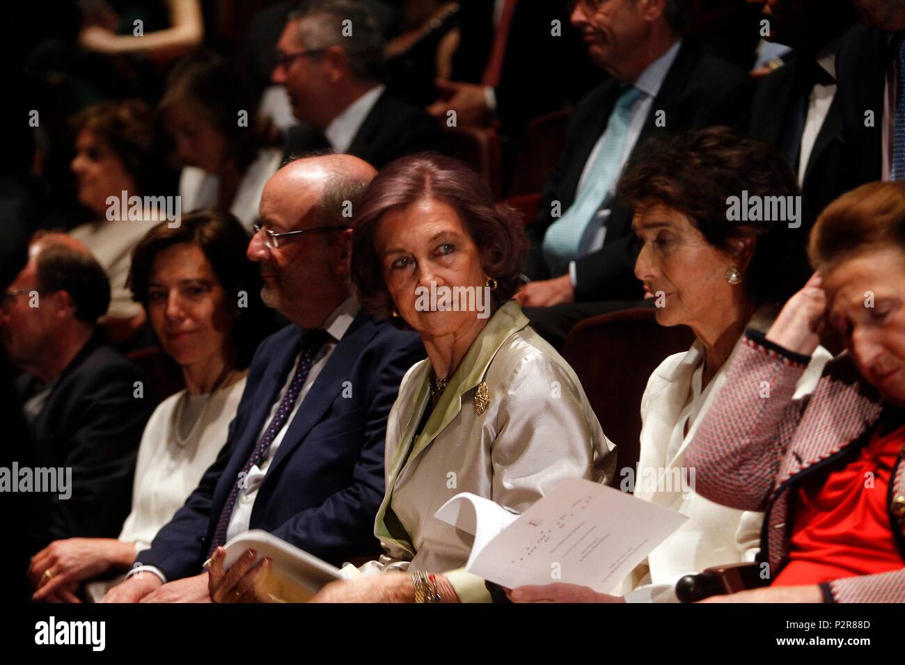 La Reina Sofia asiste junto a Paloma O'Shea a la ceremonia de Clausura del curso academico 2017-2018 de la Escuela Superior de Musica Reina Sofia. (Photo : José Cuesta/261/Cordon presse). La Reine Sofia participe avec Paloma O'Shea à la cérémonie de clôture de l'année universitaire 2017-2018 à l'Escuela Superior de Musica Reina Sofia 261/cordon press Banque D'Images