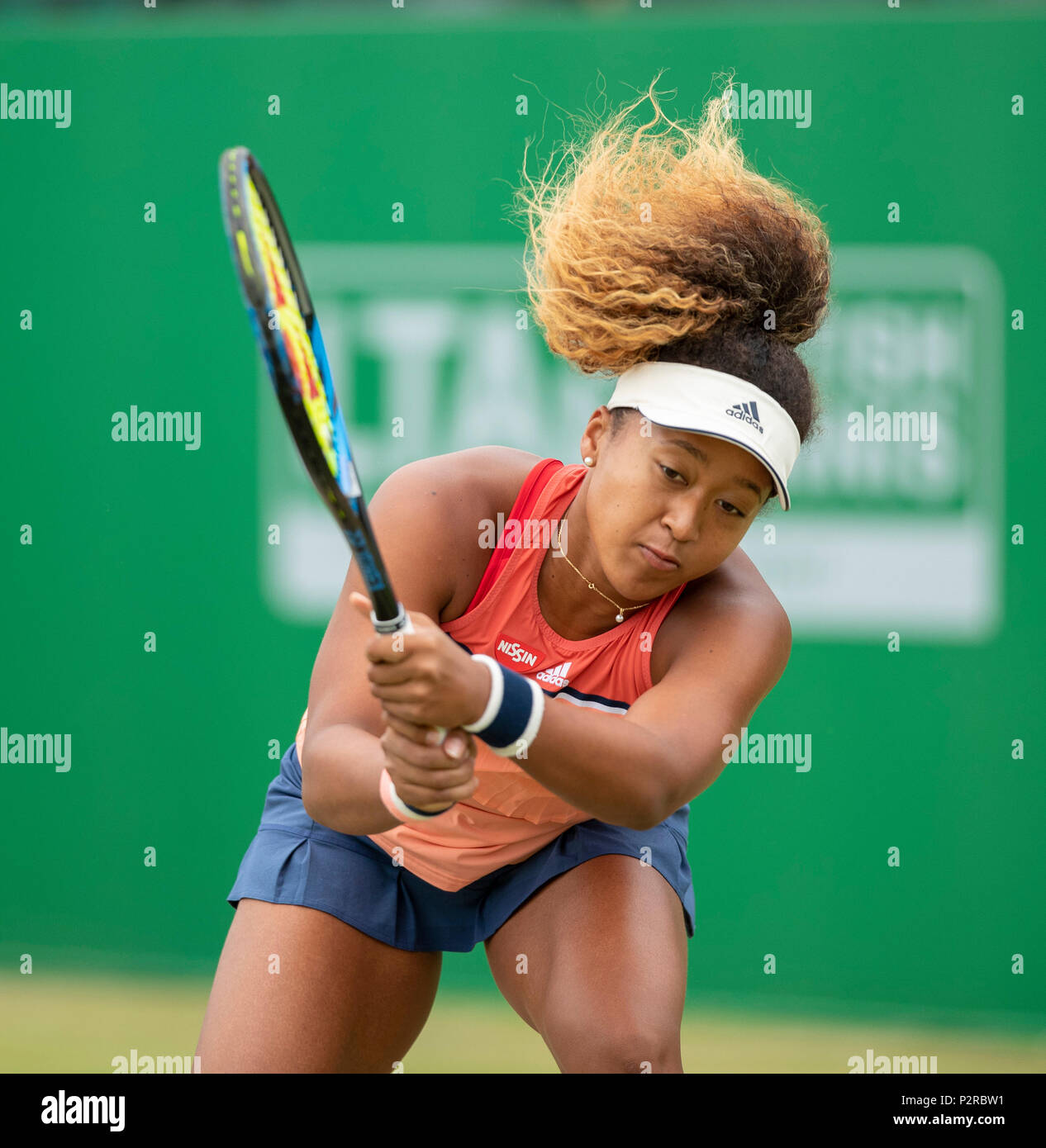 Centre de tennis de Nottingham, Nottingham, Royaume-Uni. 16 Juin, 2018. La Nature Valley Open de tennis ; Naomi Osaka (JPN) en action dans le match de demi-finale contre l'Ashleigh Barty (AUS) : Action de Crédit Plus Sport/Alamy Live News Banque D'Images
