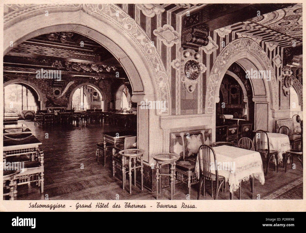 . Italiano : Salsomaggiore Terme - Taverna Rossa del Grand Hotel des Thermes . entre vers 1920 et vers 1940. Inconnu 78 Salsomaggiore - Hôtel des Thermes - Taverna Rossa Banque D'Images