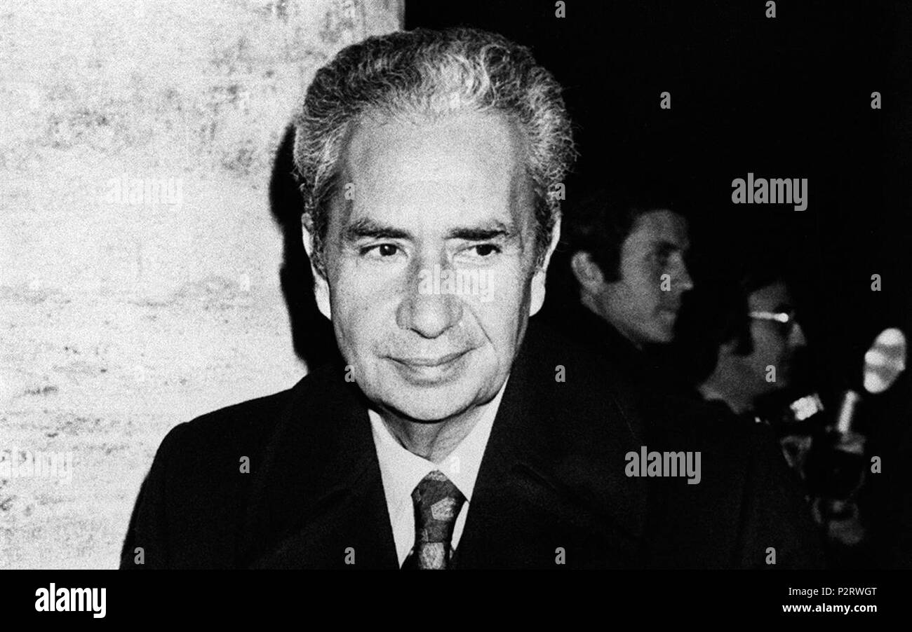 . Anglais : Aldo Moro Italiano : Aldo Moro . Des années 1970. RAI, Moro, la fede e la politica, La storia siamo noi - Aldo Moro, un uomo così 5 Aldo Moro negli anni '70 Banque D'Images