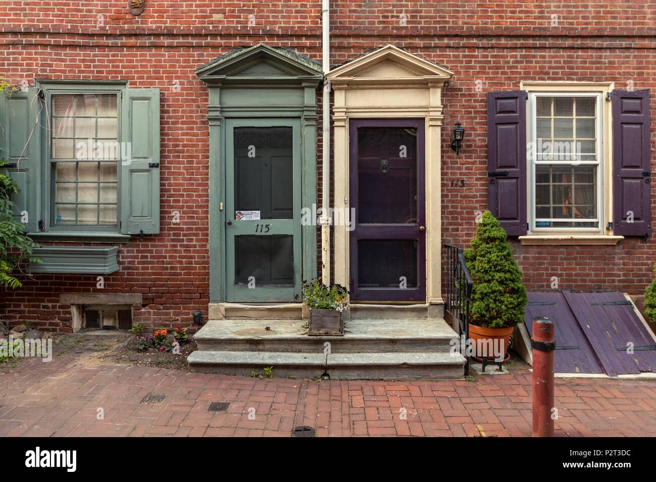 Maisons de Elfreth's Alley, Philadelphia, USA Banque D'Images