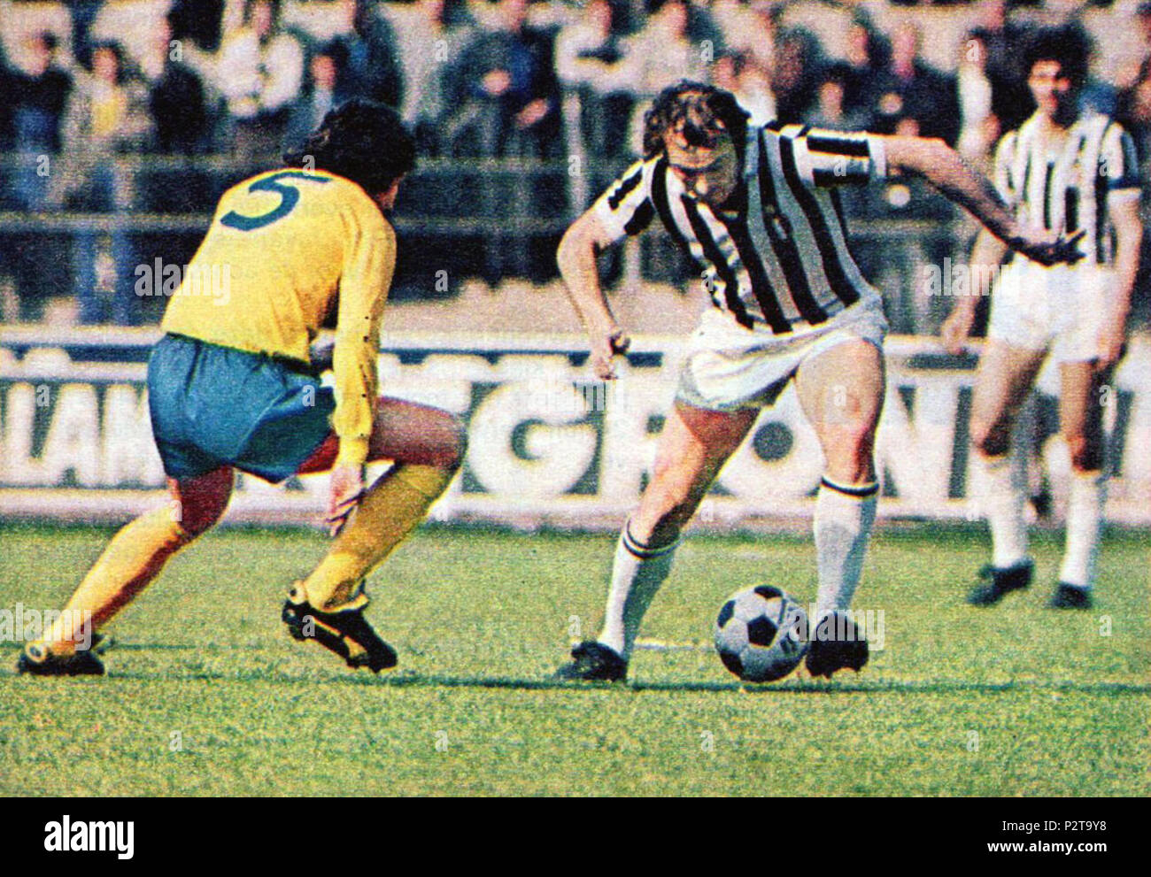 26 Coupe d'Europe 1972-1973 - Juventus v Derby County - Roy McFarland &AMP ; José Altafini Banque D'Images