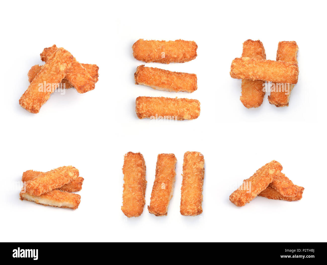 Filet de poisson battues isolated over white background. Banque D'Images