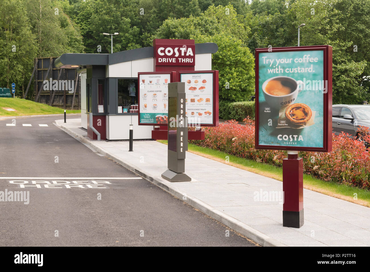 Costa Drive à Stafford (Nord) Services, England, UK Banque D'Images
