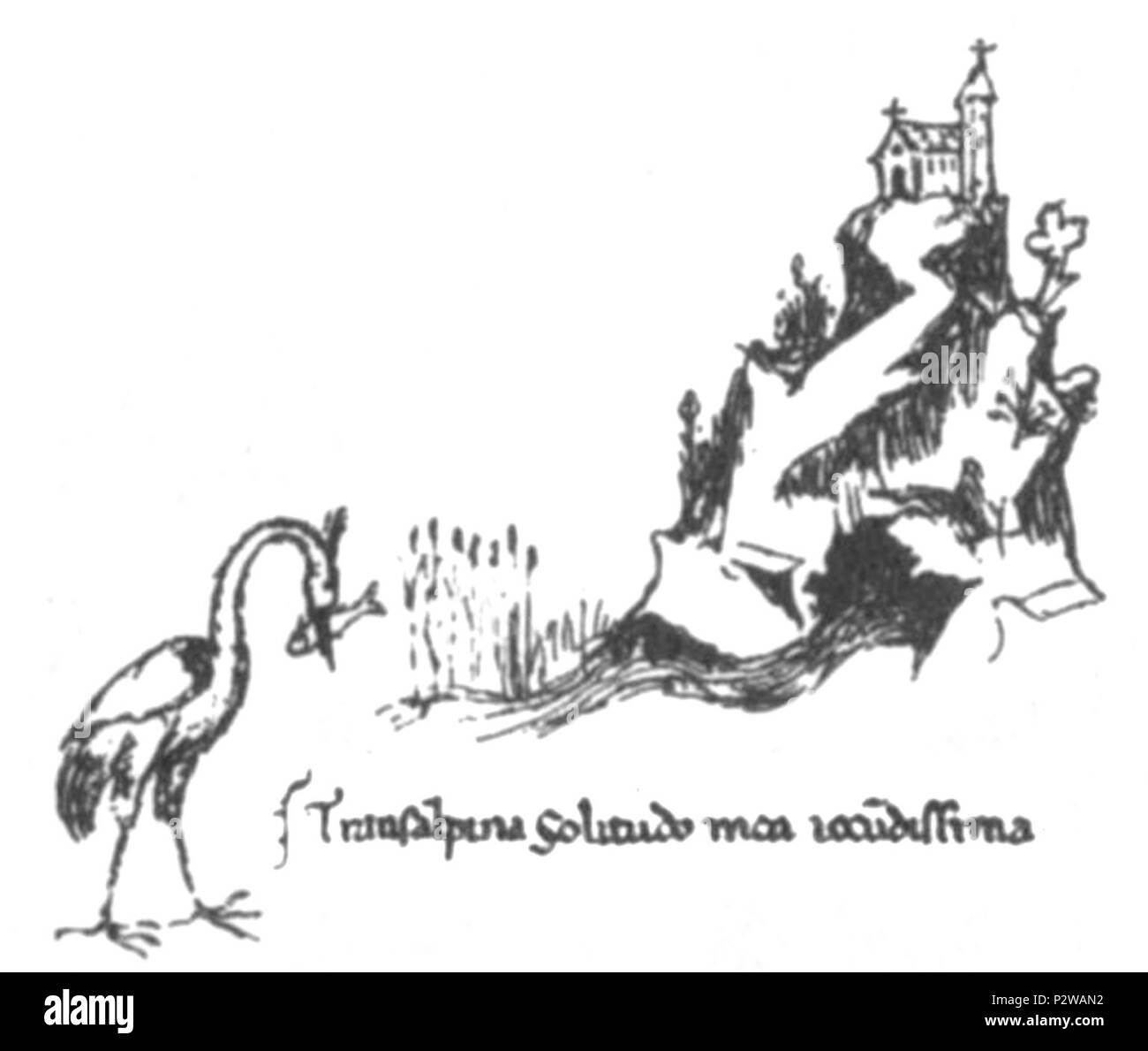 04 Fontaine de Vaucluse Dessin de PA9trarque (manuscrit de Pline) BN ...