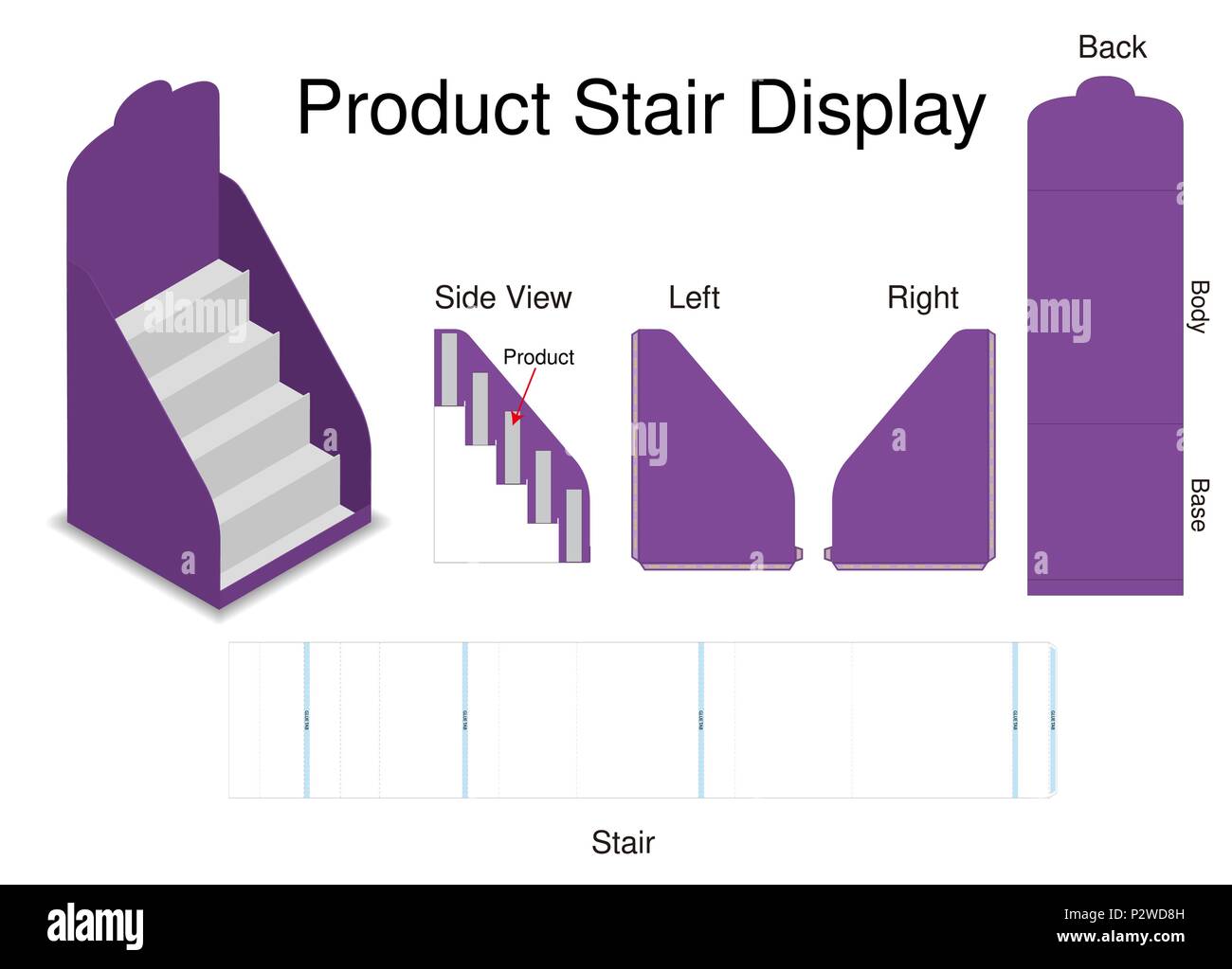 Des maquettes d'escalier produits d'affichage avec découpe Illustration de Vecteur