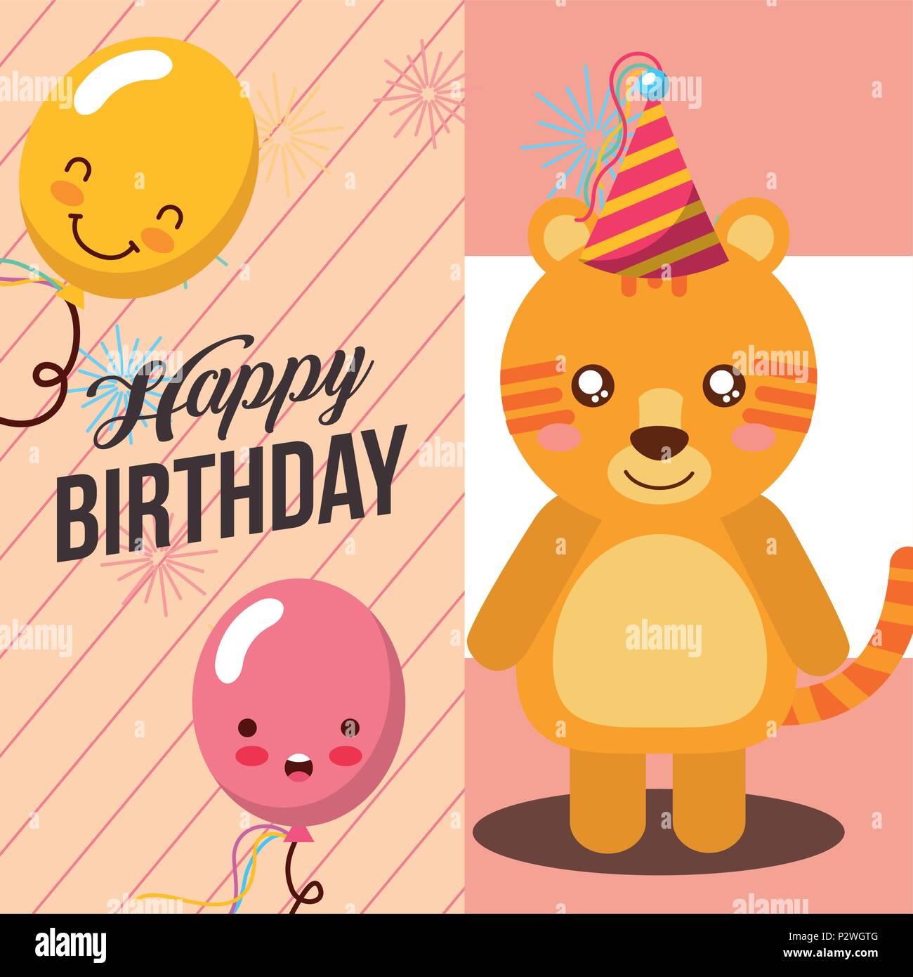 Joyeux Anniversaire Animal Mignon Image Vectorielle Stock Alamy Joyeux Anniversaire Animal Mignon Image Vectorielle Stock Alamy