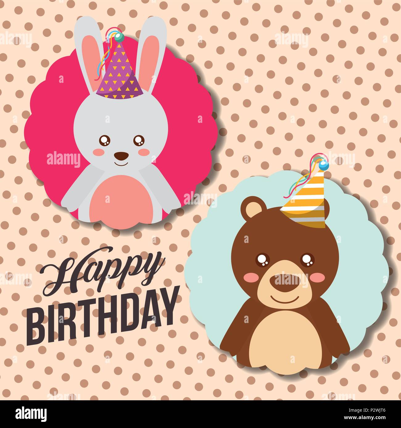 Joyeux Anniversaire Animal Mignon Image Vectorielle Stock Alamy
