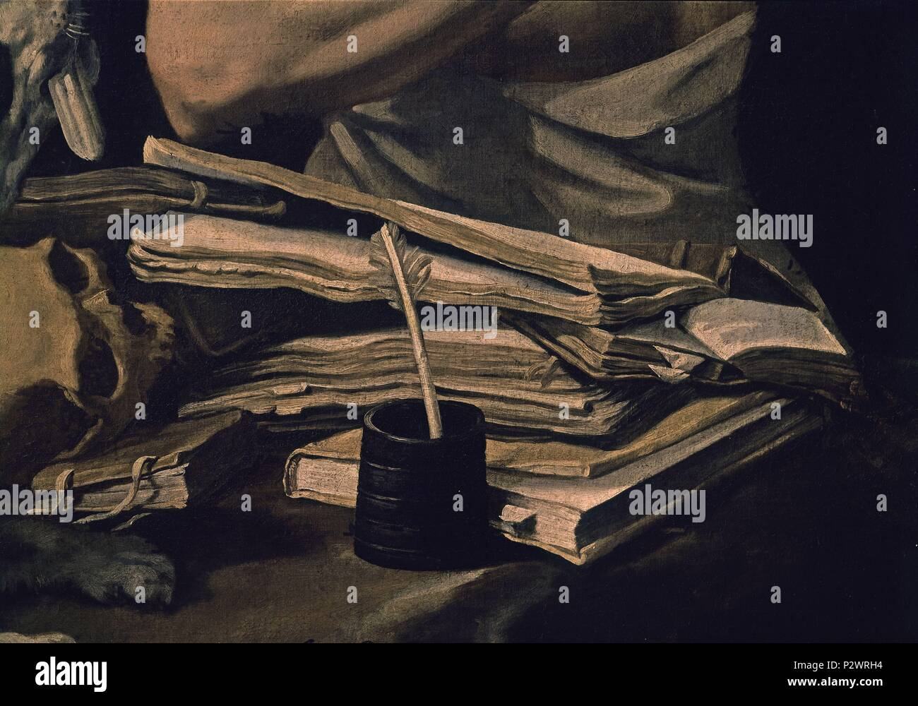 Saint Dominique pénitent (détail). Santo Domingo (peintente detalle). Toledo, Maison-musée d'El Greco. Auteur : Luis Tristan de Escamilla (ch. 1587-1624). Lieu : Casa Museo del Greco-COLECCION, TOLEDO, Espagne. Banque D'Images