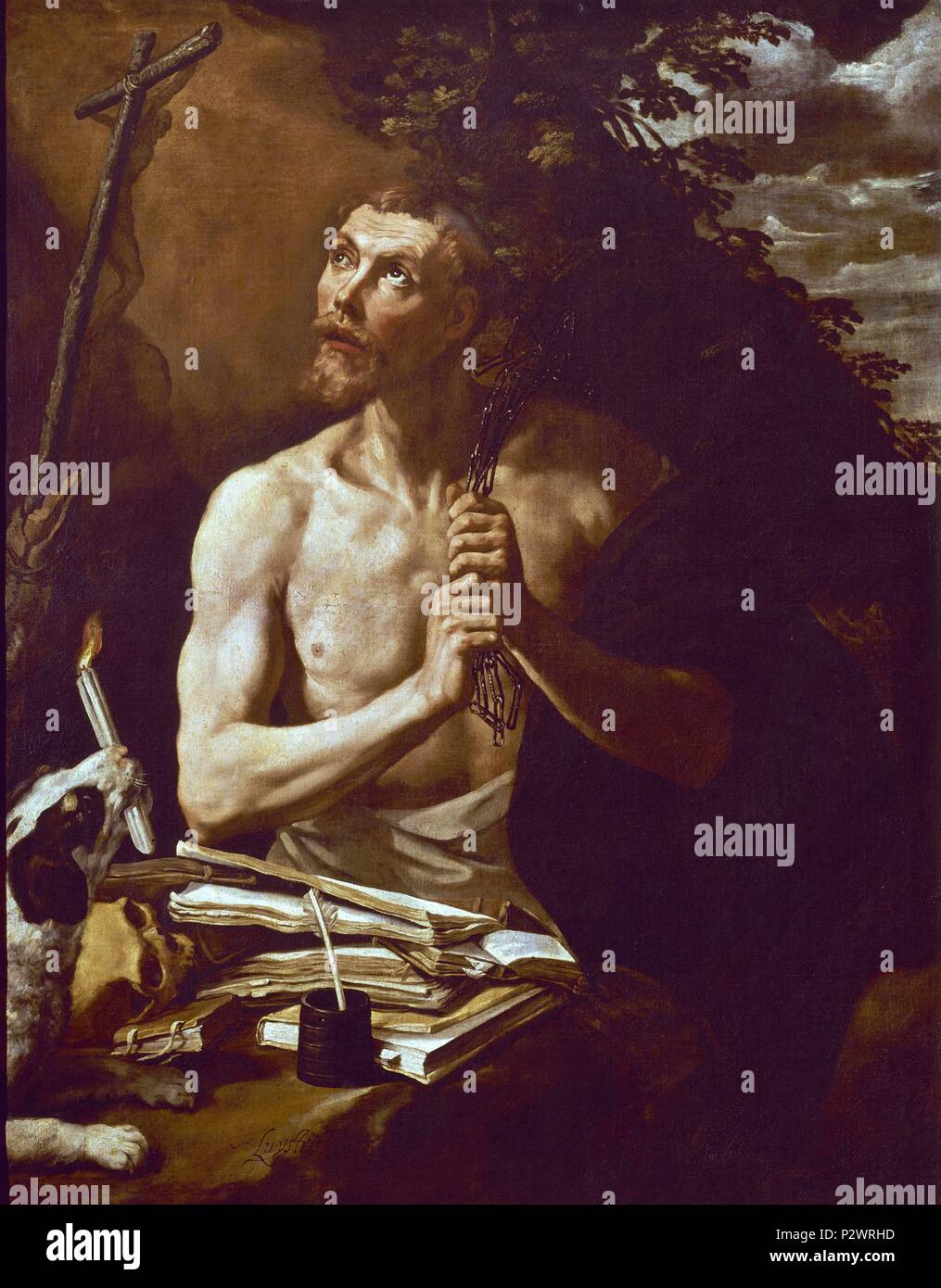 Saint Dominique pénitent. Santo Domingo penitente. Toledo, Maison-musée d'El Greco. Auteur : Luis Tristan de Escamilla (ch. 1587-1624). Lieu : Casa Museo del Greco-COLECCION, TOLEDO, Espagne. Banque D'Images