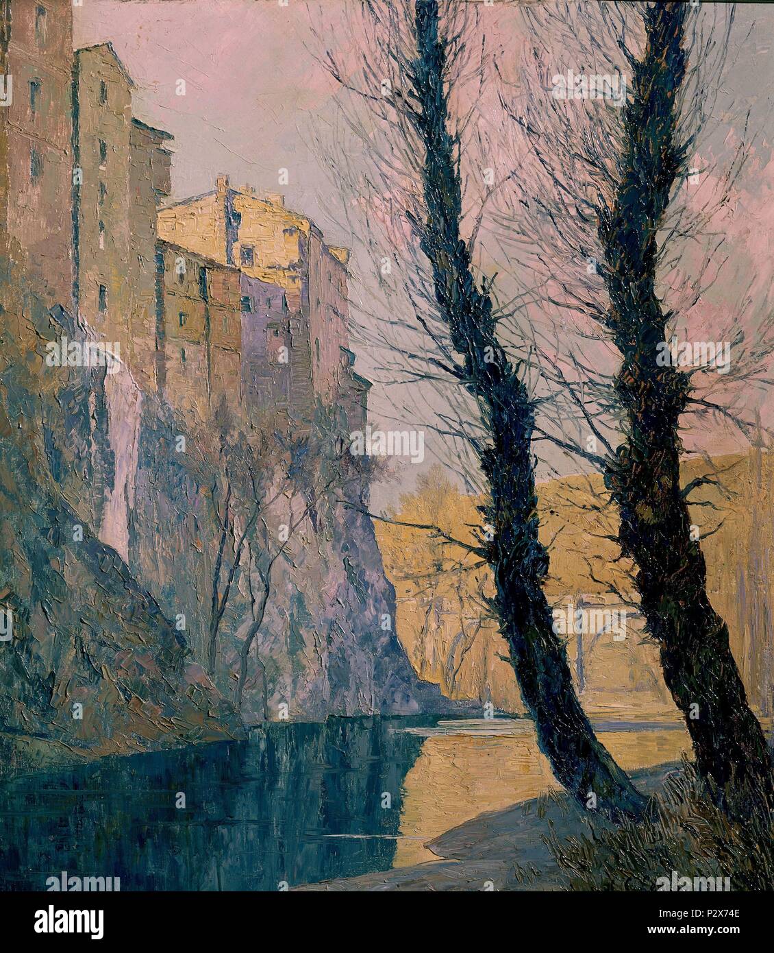CUENCA 1928. Auteur : Carlos Lezcano (1871-1929). Lieu : Musée Reina Sofia-PINTURA, MADRID, ESPAGNE. Banque D'Images