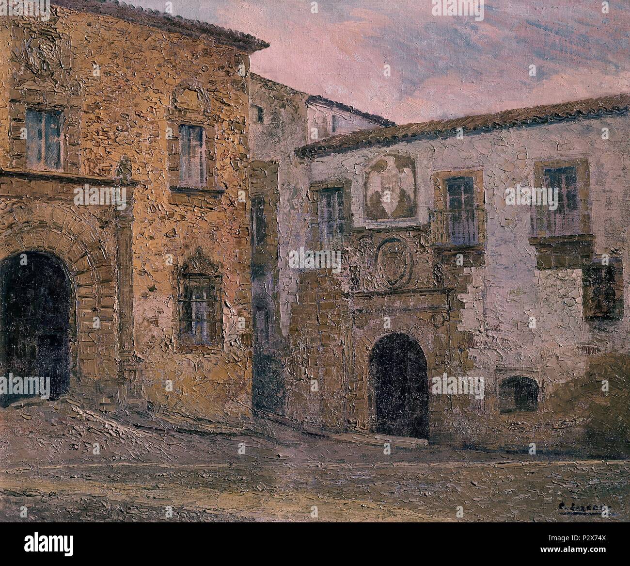 CACERES 1928. Auteur : Carlos Lezcano (1871-1929). Lieu : Musée Reina Sofia-PINTURA, MADRID, ESPAGNE. Banque D'Images
