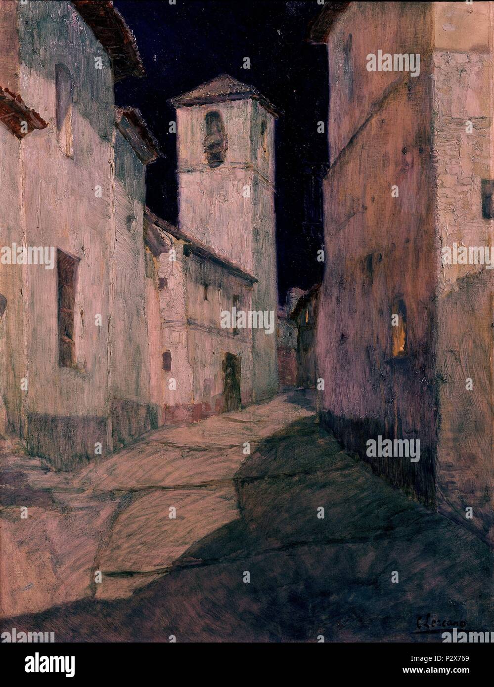 CALLE DEL ALBAICIN (Grenade). Auteur : Carlos Lezcano (1871-1929). Lieu : Musée Reina Sofia-PINTURA, MADRID, ESPAGNE. Banque D'Images