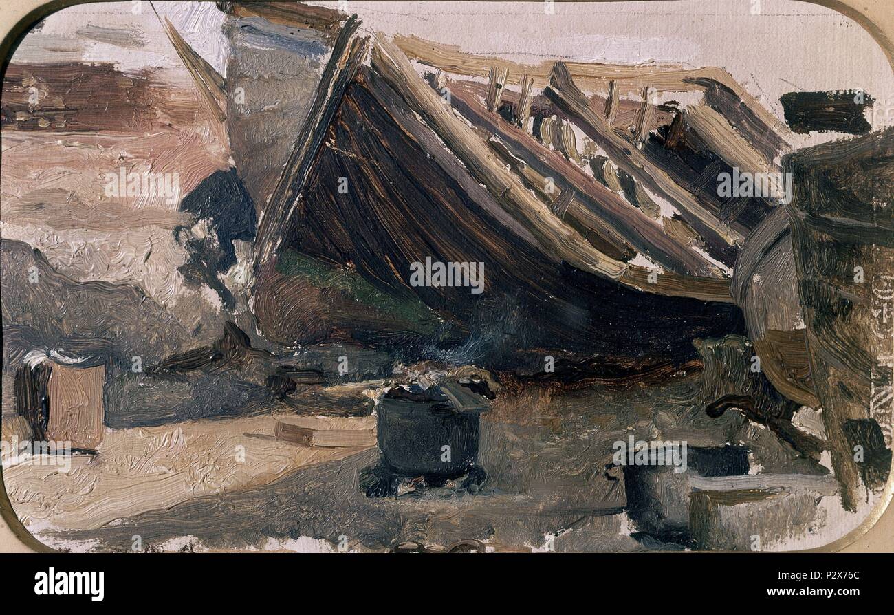 BARCA VARADA 1897. Auteur : Carlos Lezcano (1871-1929). Lieu : Musée Reina Sofia-PINTURA, MADRID, ESPAGNE. Banque D'Images