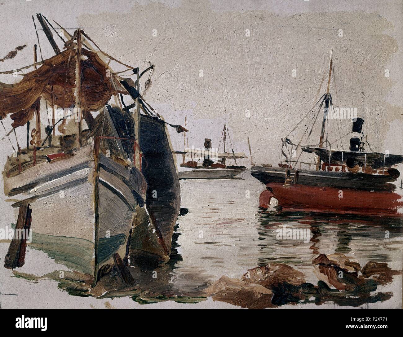 Porto 1886. Auteur : Carlos Lezcano (1871-1929). Lieu : Musée Reina Sofia-PINTURA, MADRID, ESPAGNE. Banque D'Images