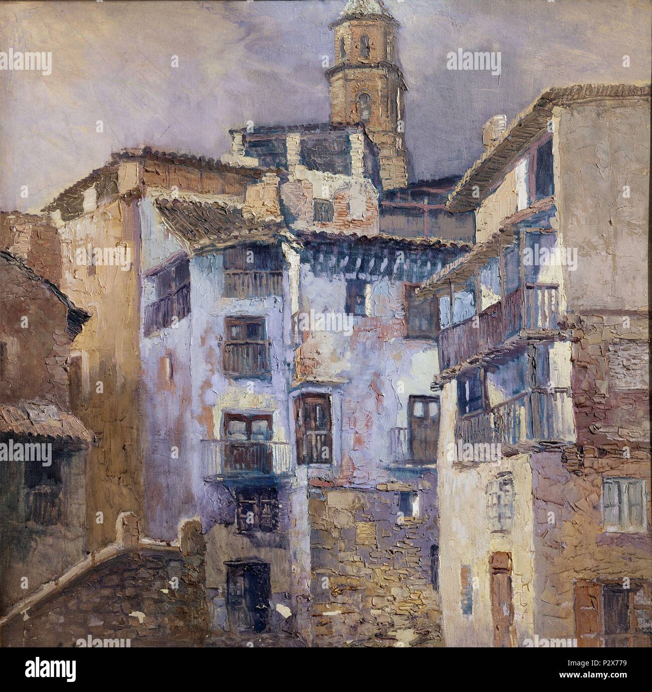 ALBARRACIN (TERUEL). Auteur : Carlos Lezcano (1871-1929). Lieu : Musée Reina Sofia-PINTURA, MADRID, ESPAGNE. Banque D'Images