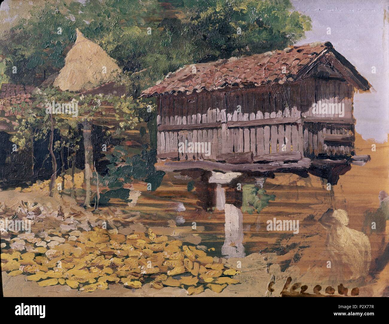 HORREO GALICIEN 1899. Auteur : Carlos Lezcano (1871-1929). Lieu : Musée Reina Sofia-PINTURA, MADRID, ESPAGNE. Banque D'Images