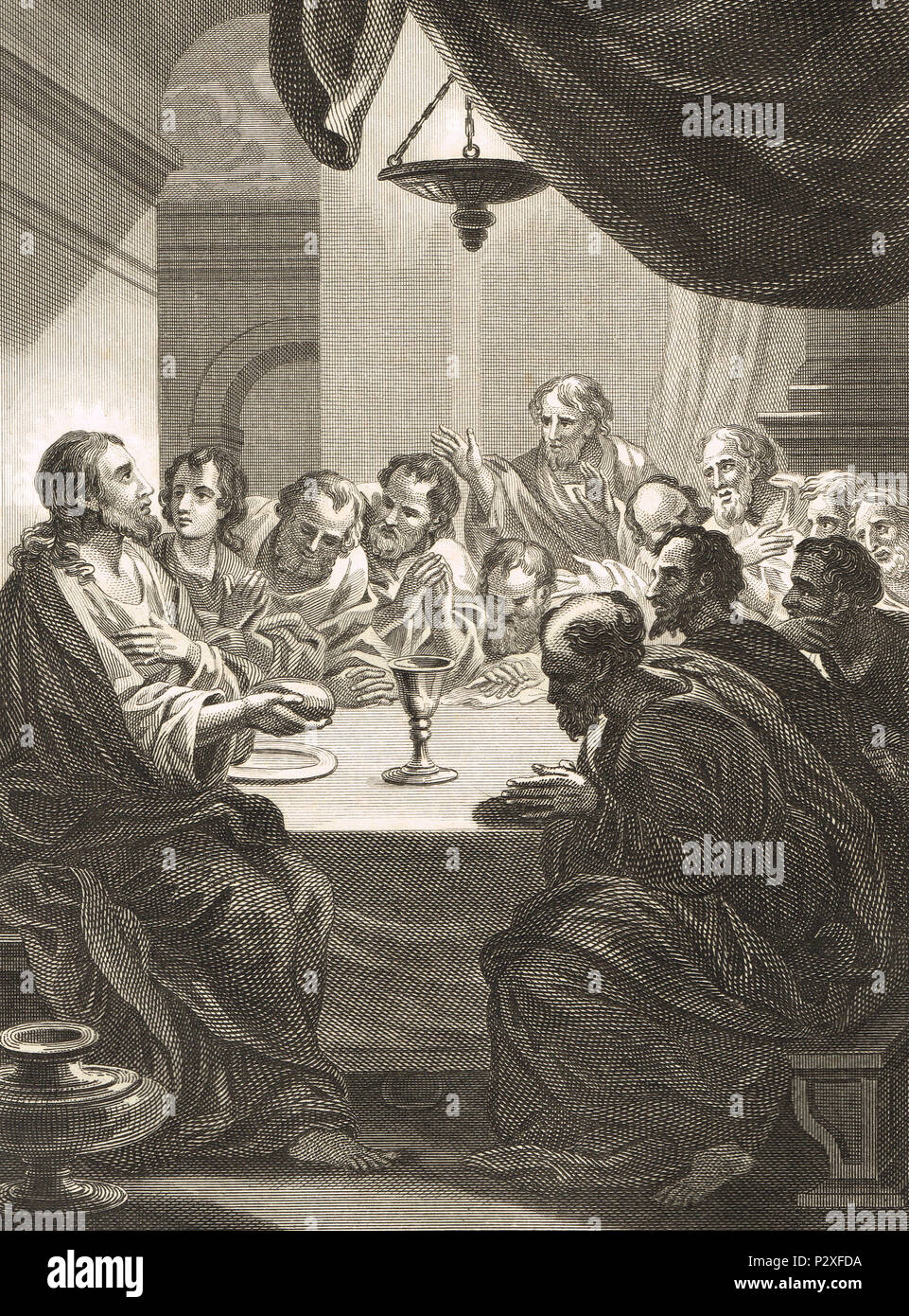 La dernière Cène. Le dernier repas de Jésus avec ses apôtres, à Jérusalem avant sa crucifixion Banque D'Images