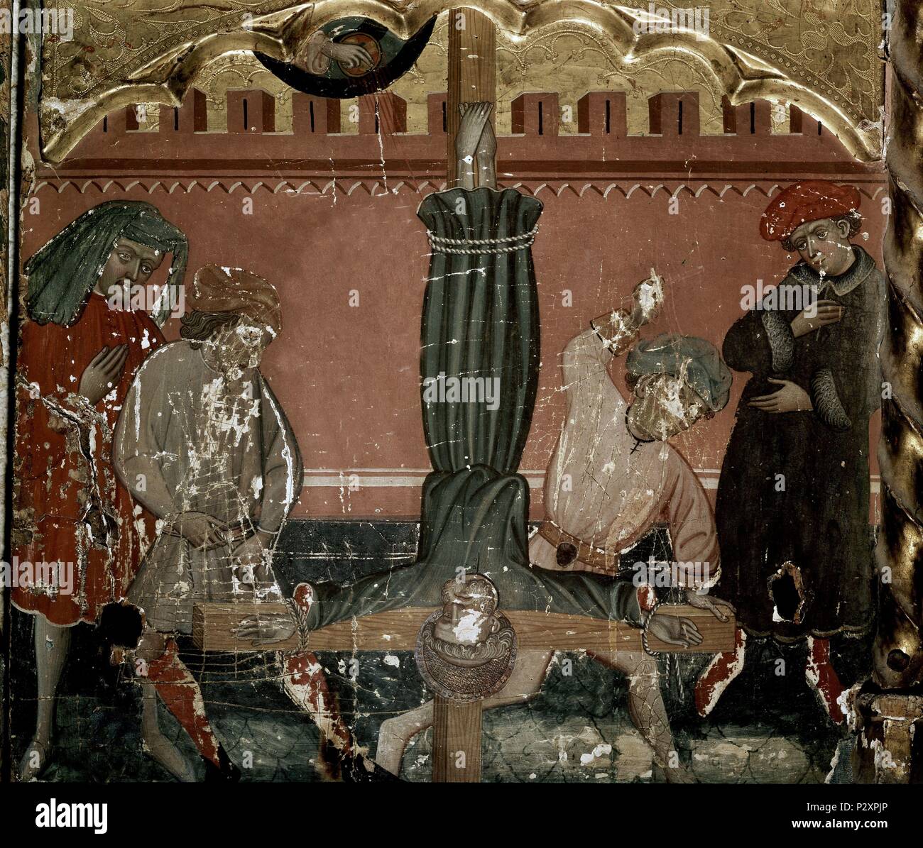 MARTIRIO DE SAN PEDRO - SIGLO XV. Auteur : Ramon de mur (d. c. 1436). Emplacement : CATEDRAL-MUSEO DIOCESANO, Tarragone, Espagne. Banque D'Images