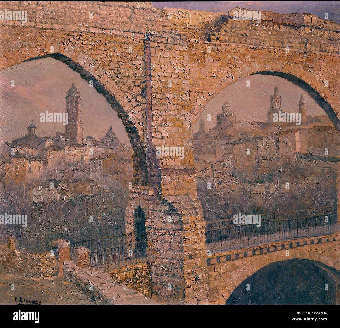 ACUEDUCTO DE TERUEL. Auteur : Carlos Lezcano (1871-1929). Lieu : Musée Reina Sofia-PINTURA, MADRID, ESPAGNE. Banque D'Images