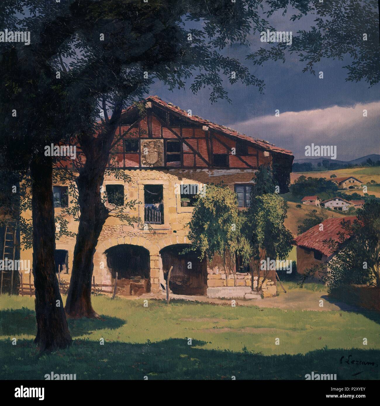 VIEJO SOLAR DE DURANGO. Auteur : Carlos Lezcano (1871-1929). Lieu : Musée Reina Sofia-PINTURA, MADRID, ESPAGNE. Banque D'Images