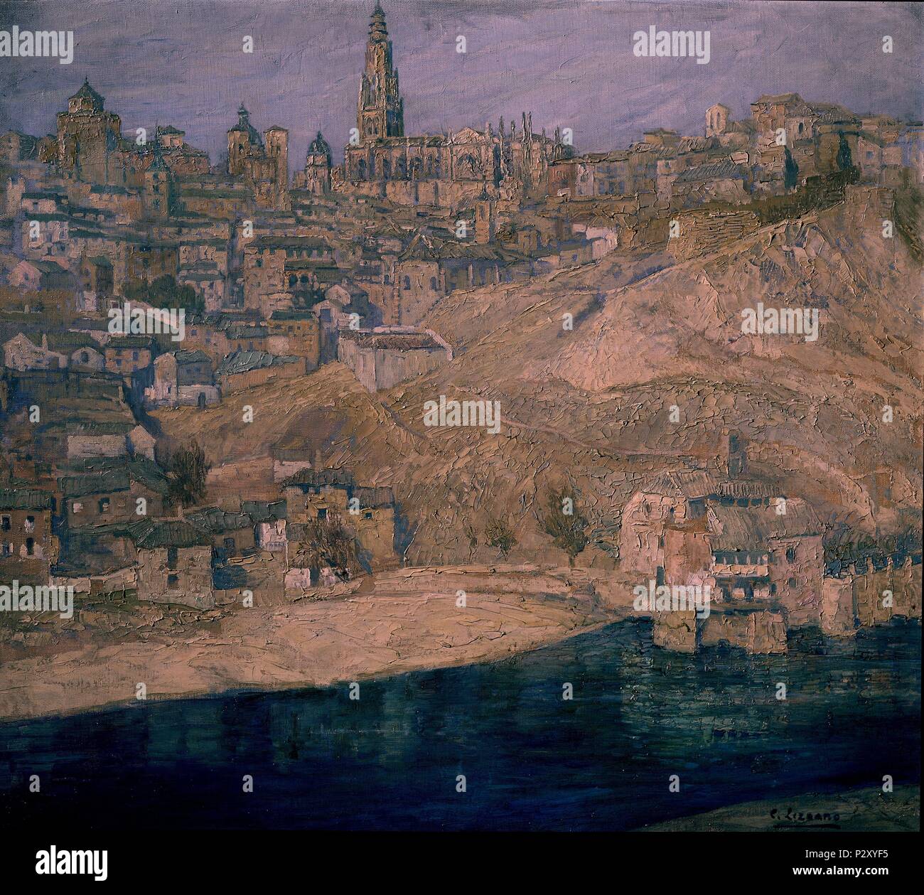 "Toledo", 1928, huile sur toile. Auteur : Carlos Lezcano (1871-1929). Lieu : Musée Reina Sofia-PINTURA, MADRID, ESPAGNE. Banque D'Images
