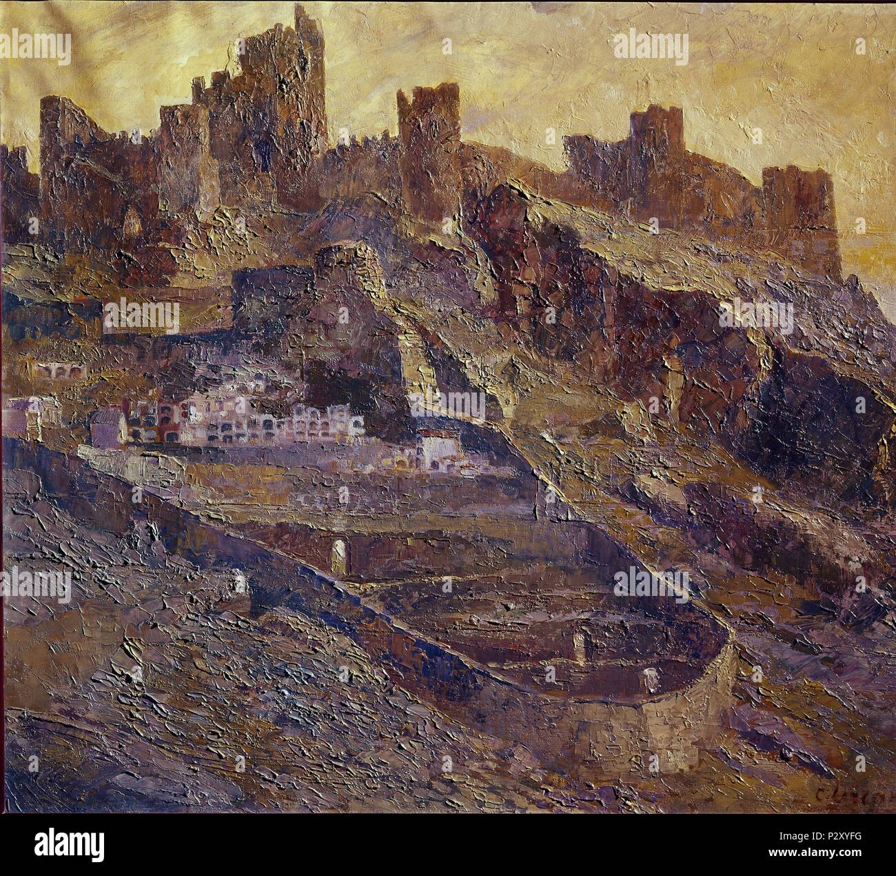 «Ontánchez (Cáceres)', 1927, huile sur toile. Auteur : Carlos Lezcano (1871-1929). Lieu : Musée Reina Sofia-PINTURA, MADRID, ESPAGNE. Banque D'Images