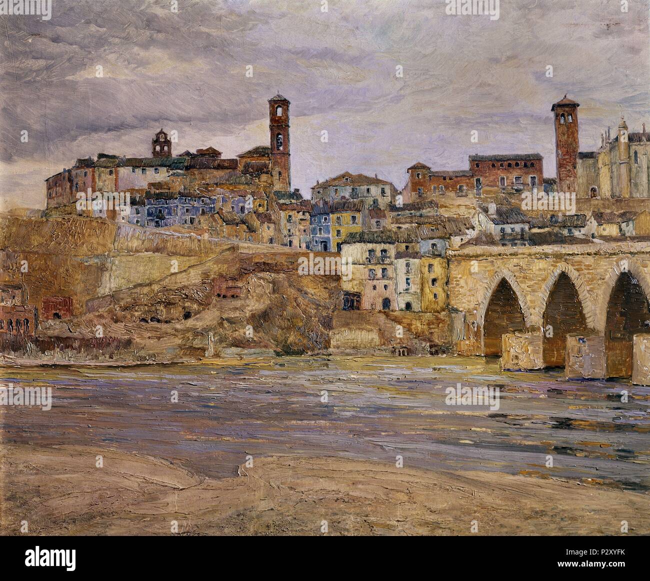 'Tordesillas (Valladolid), 1927, huile sur toile. Auteur : Carlos Lezcano (1871-1929). Lieu : Musée Reina Sofia-PINTURA, MADRID, ESPAGNE. Banque D'Images