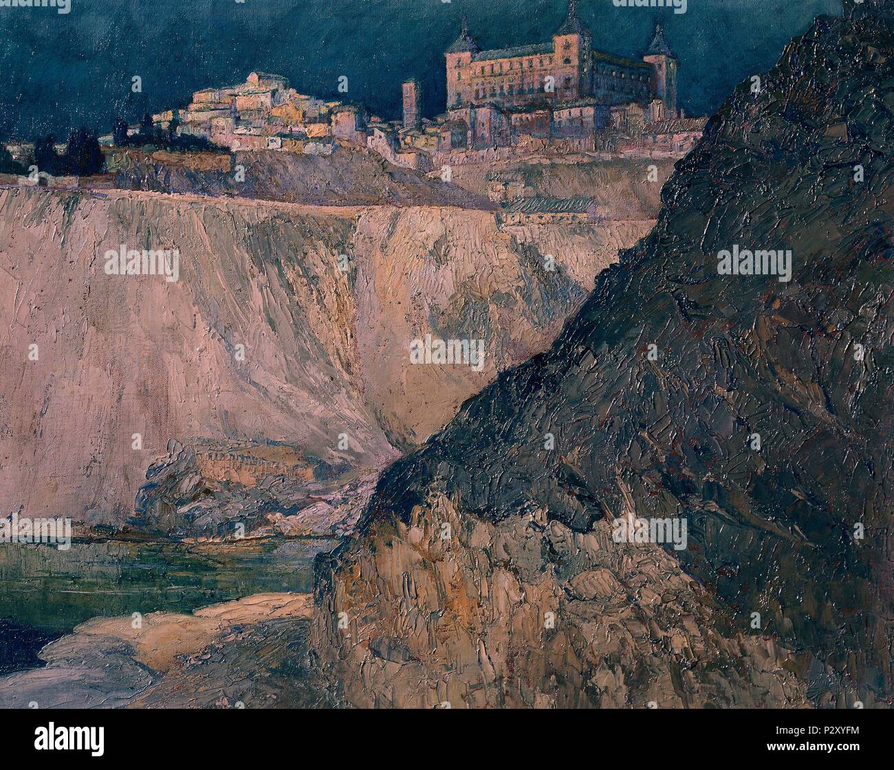 "Toledo", 1926, huile sur toile. Auteur : Carlos Lezcano (1871-1929). Lieu : Musée Reina Sofia-PINTURA, MADRID, ESPAGNE. Banque D'Images