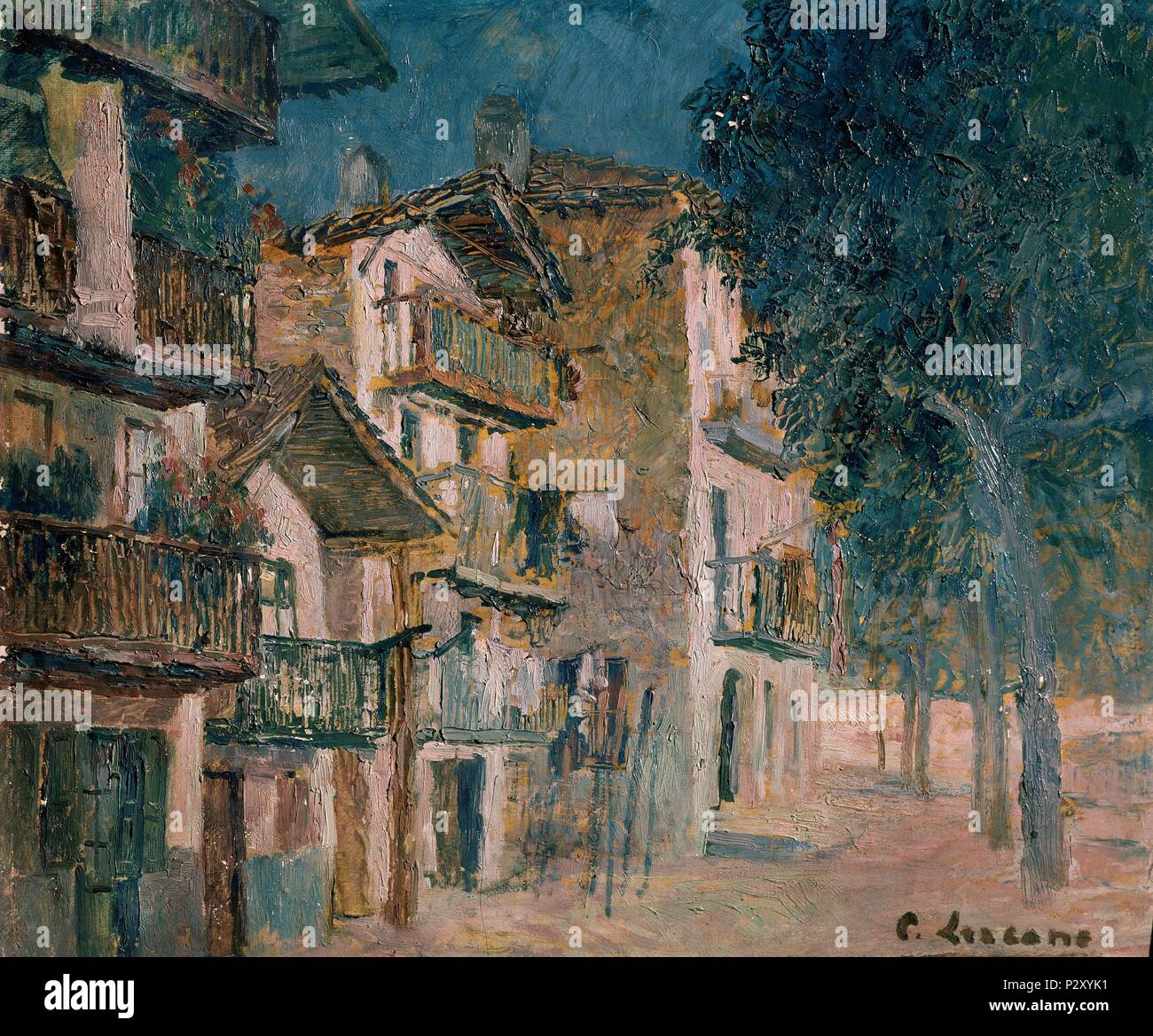'Hondarribia (Gipuzkoa), 1928, huile sur toile. Auteur : Carlos Lezcano (1871-1929). Lieu : Musée Reina Sofia-PINTURA, MADRID, ESPAGNE. Banque D'Images