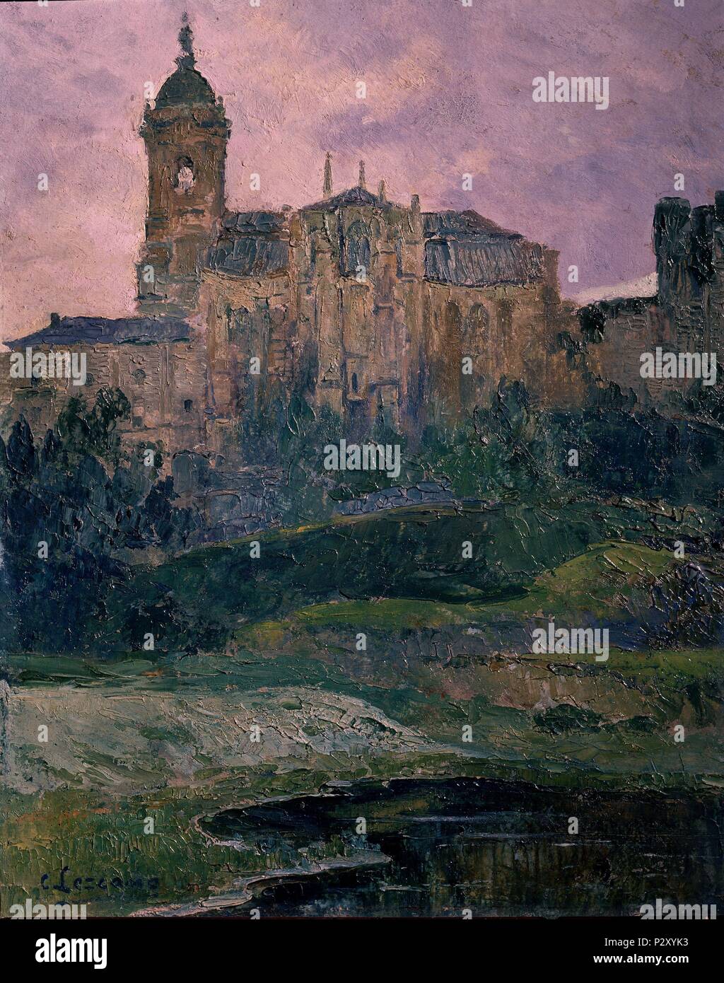 'Hondarribia (Gipuzkoa), 1928, huile sur toile. Auteur : Carlos Lezcano (1871-1929). Lieu : Musée Reina Sofia-PINTURA, MADRID, ESPAGNE. Banque D'Images