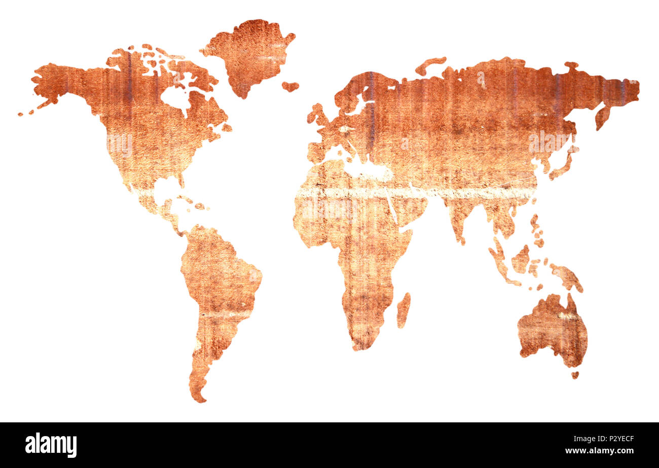 Carte du monde, isolé sur fond blanc Banque D'Images