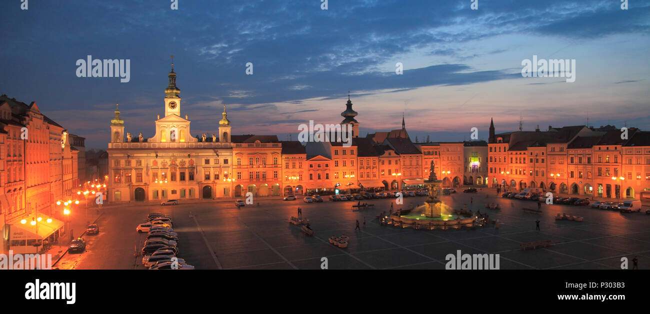 République tchèque, Ceske Budejovice, Premysl Otakar II, Place de Ville, Banque D'Images