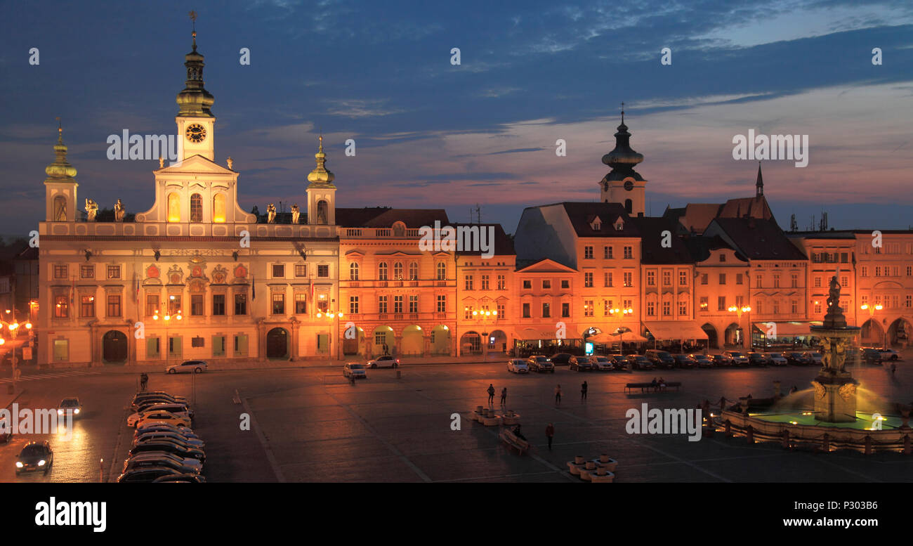 République tchèque, Ceske Budejovice, Premysl Otakar II, Place de Ville, Banque D'Images