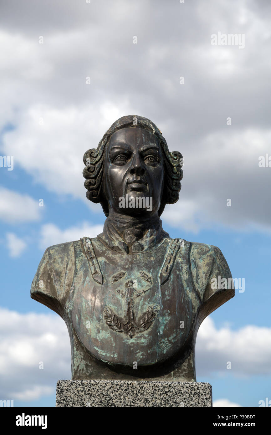 Bender, Moldova, monument de l'Luegenbaron Muenchhausen sur la forteresse Bender Banque D'Images