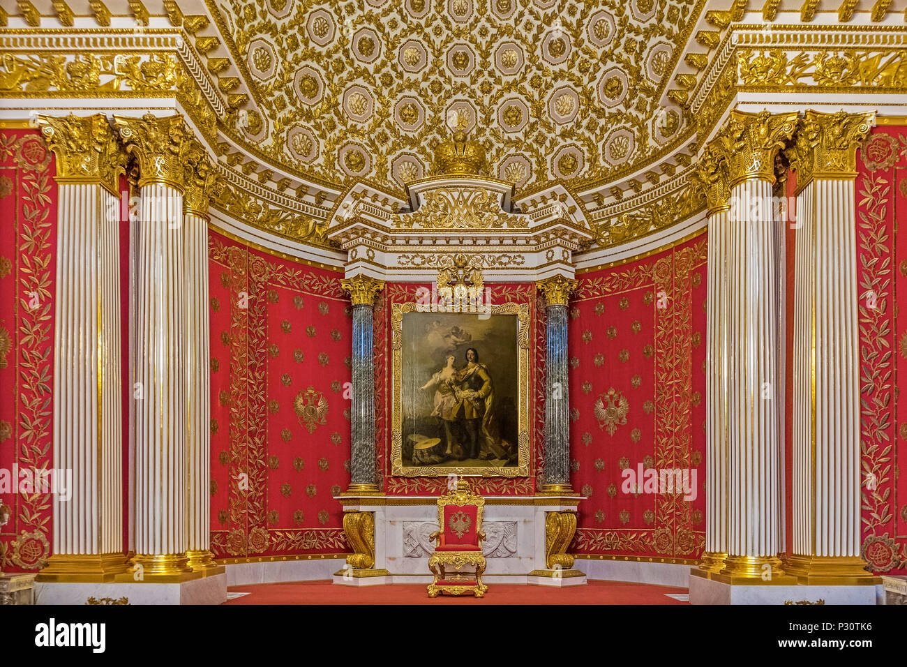 Petite Salle du Trône, l'Ermitage Saint-Pétersbourg Russie Banque D'Images