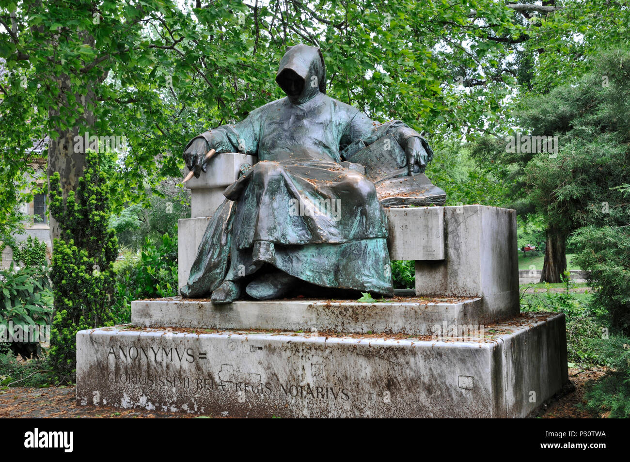 Sculpture anonyme dans le château Vajdahunyad dans le parc de la ville de Budapest, Hongrie, Budapest, Europe, Banque D'Images