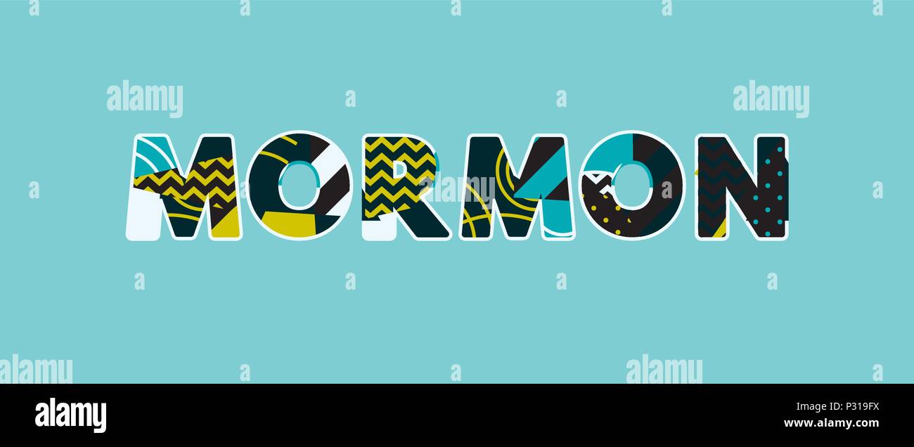 Le mot concept mormon écrit en abrégé colorés de la typographie. 10 EPS vectoriel disponible. Illustration de Vecteur