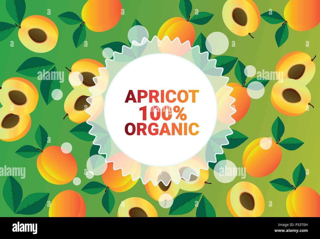 Fruit abricot cercle coloré de l'espace de copie plus organiques fruits frais Motif de fond de vie sain ou le régime alimentaire concept Illustration de Vecteur