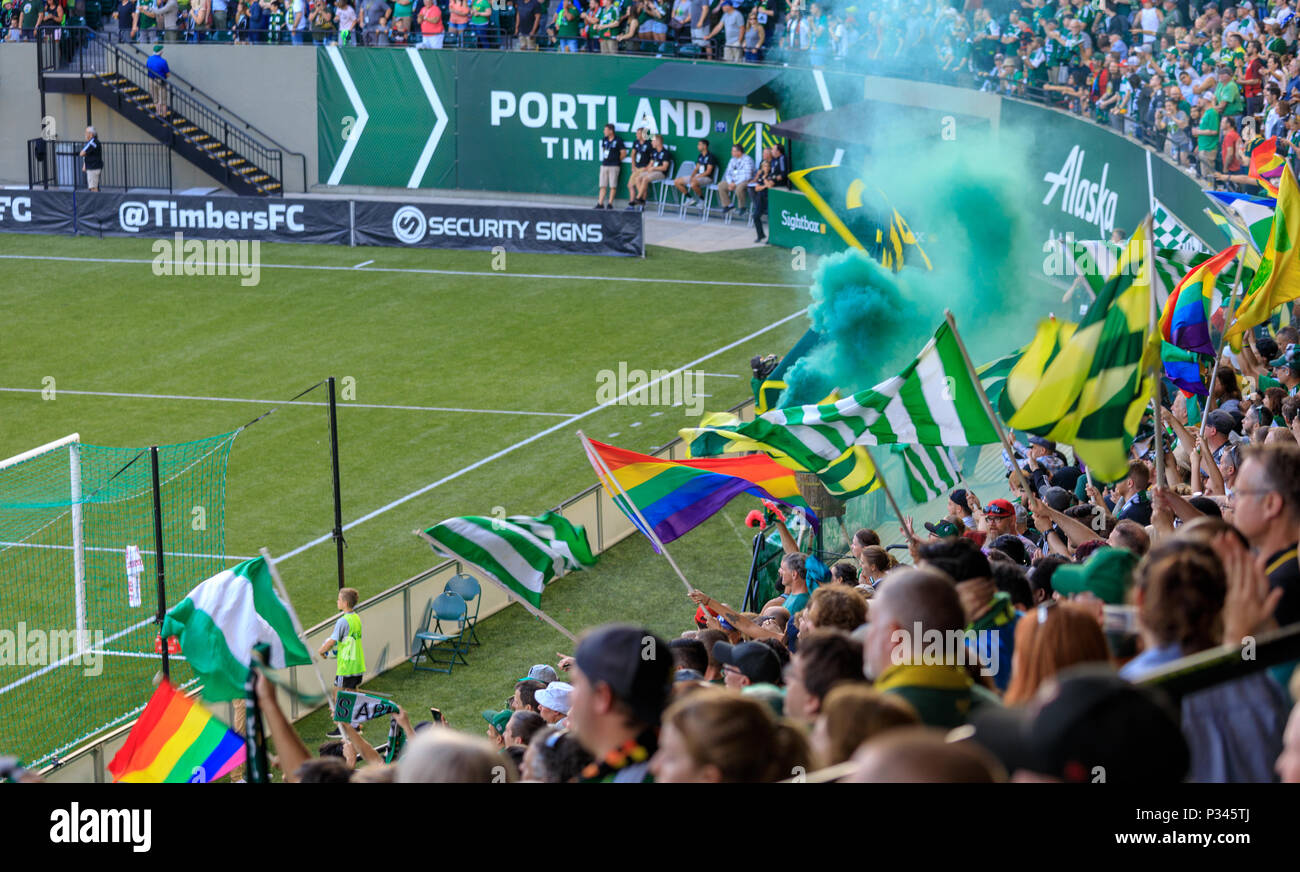 Portland, Oregon - 6 juin 2018 : Portland Timbers vs San Jose Earthquakes, U.S. Open Cup, qui a eu lieu à Providence Park à Portland Banque D'Images