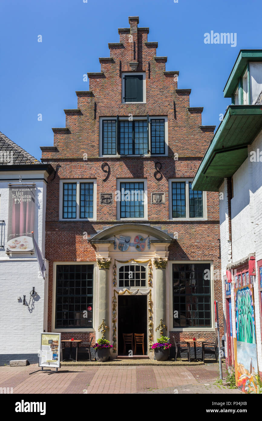 Restaurant historique à Den Burg sur l'île de Texel, Hollande Banque D'Images
