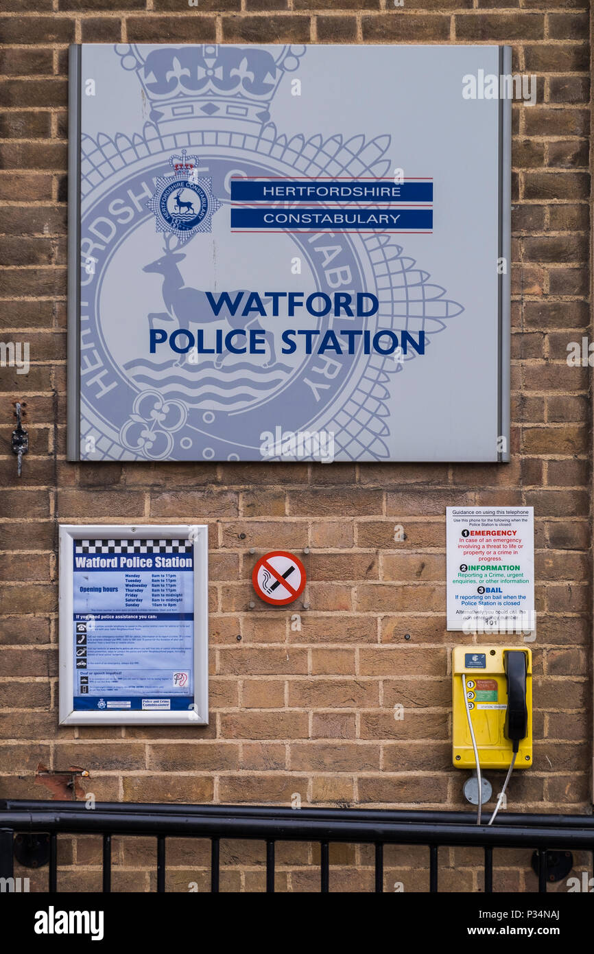 Watford de police sur Shady Lane, Watford, Hertfordshire, Angleterre, Royaume-Uni Banque D'Images
