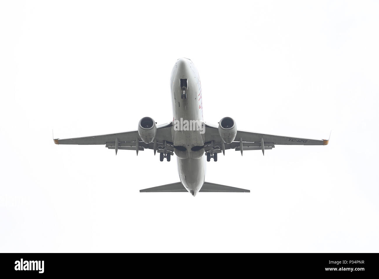 ISTANBUL, TURQUIE - Mars 04, 2018 : Pegasus Airlines Boeing 737-8AS (CN) 33605 L'atterrissage pour l'aéroport Ataturk d'Istanbul. Pegasus Airlines a la taille de la flotte 74 Banque D'Images