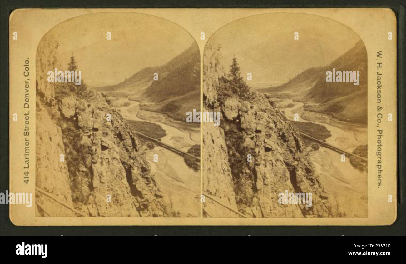 . Canyon de la cascade. Couverture : 1870 ?-1898. Mentions légales Source : 1870 ?-1898.. 10-24-2005 point numérique publié ; mis à jour le 2-13-2009. 53 Canyon de la cascade, par W.H. Jackson &AMP ; Co. Banque D'Images